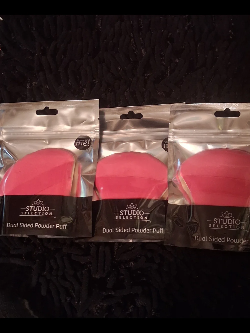 Pink Dual-Sided Powder Puff